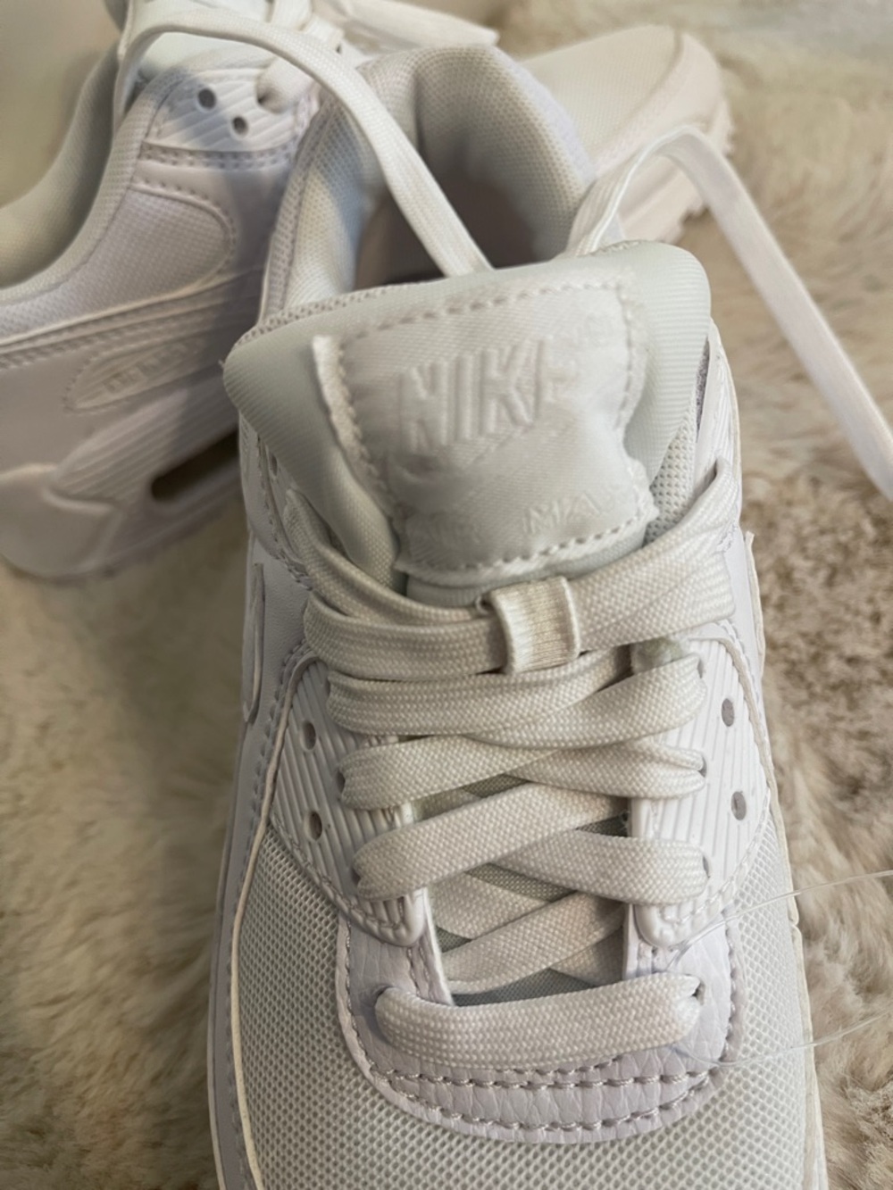 Size 6 Nike Women’s Air Max 90 - All White Athletic Sneakers - Picture 4 of 4